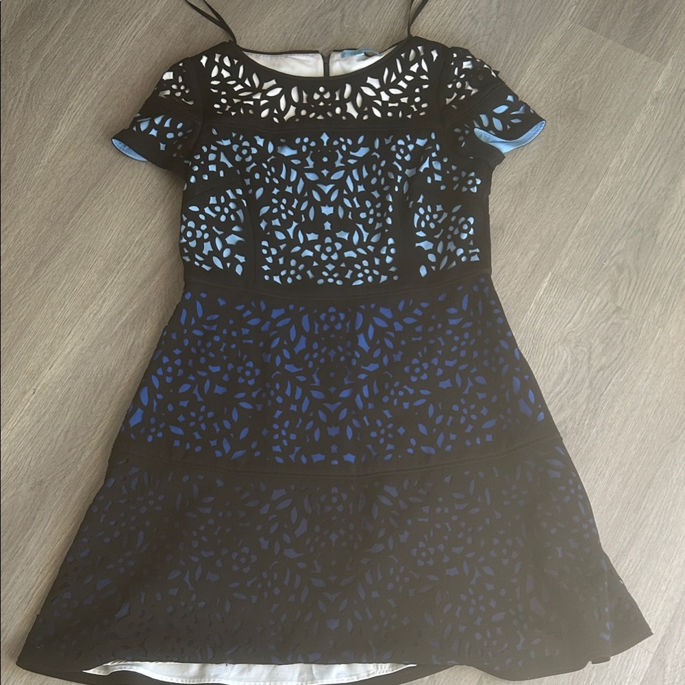 ANTONIO MELANI Black and Blue Mini Dress